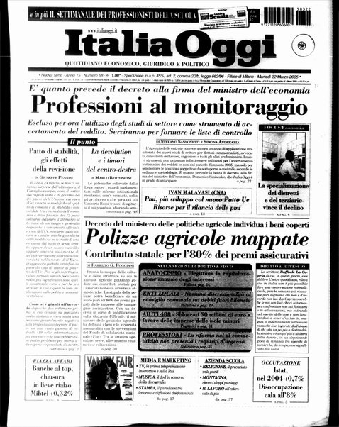 Italia oggi : quotidiano di economia finanza e politica